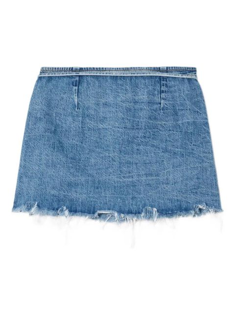 RE/DONE The Beach frayed wrap mini skirt - Blue
