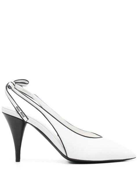 Miu Miu 90mm nappa leather slingback pumps - White - zdjęcie produktu nr 1