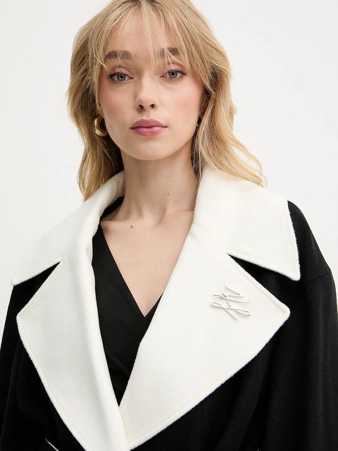 Karl Lagerfeld płaszcz wełniany