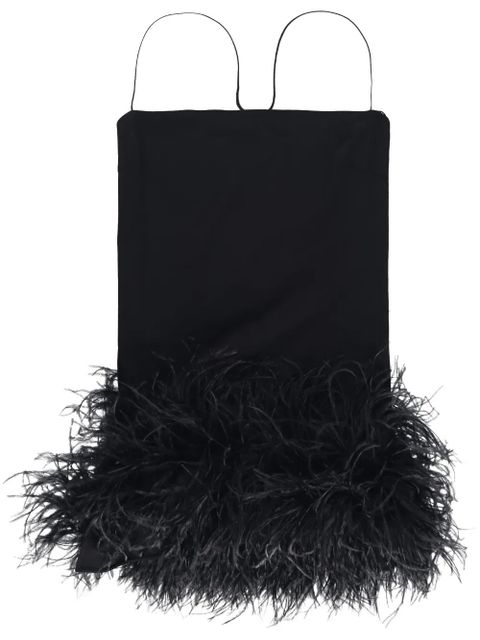 The Attico Fujiko feather-trim minidress - Black - zdjęcie produktu nr 1