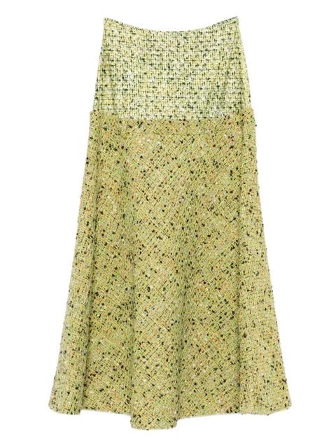 Diesel tweed-textured flared midi skirt - Green