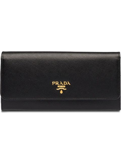 Prada logo-plaque folding wallet - Black - zdjęcie produktu nr 1
