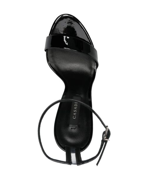 Casadei Blade 120mm patent-finish sandals - Black