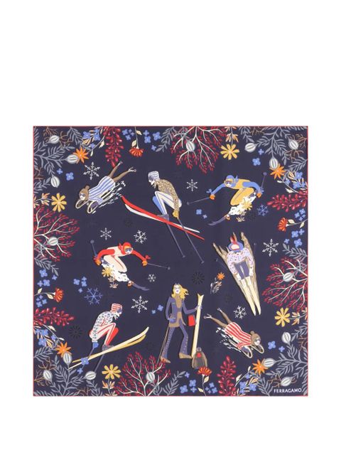 Ferragamo silk scarf - Blue - zdjęcie produktu nr 1