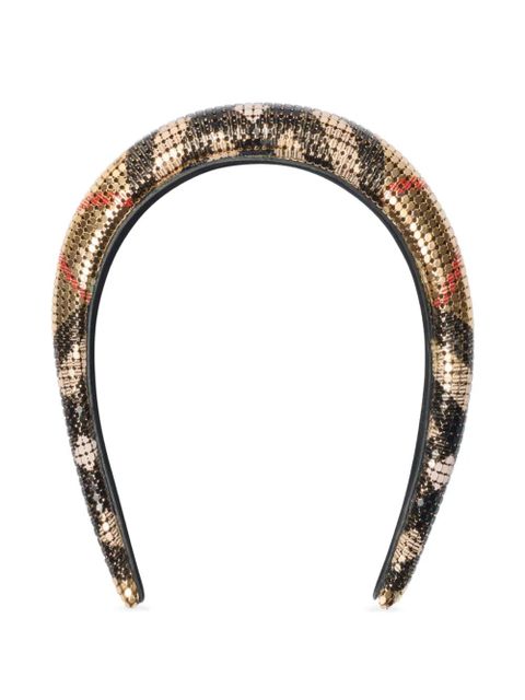 Burberry Check mesh headband - Gold - zdjęcie produktu nr 1
