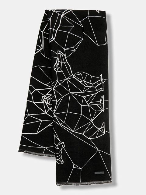 EA7 Emporio Armani szalik damski kolor czarny wzorzysty AF10450.7W000707