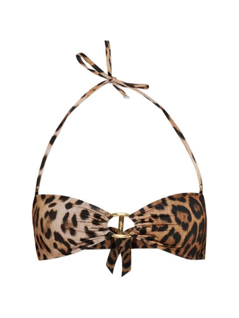 Moschino ring leopard-print beachwear top - Neutrals - zdjęcie produktu nr 1