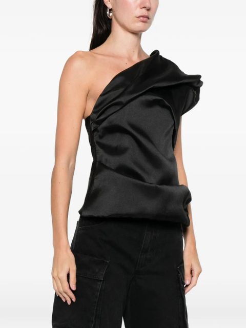 Marques'Almeida draped asymmetric top - Black