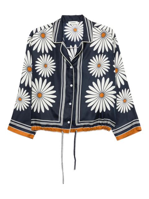 SANDRO floral-print silk shirt - Blue - zdjęcie produktu nr 1