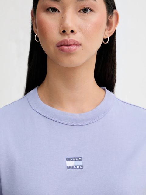 Tommy Jeans t-shirt bawełniany damski kolor fioletowy DW0DW22202