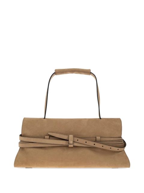 Moschino Tie buckle-belt leather tote bag - Neutrals