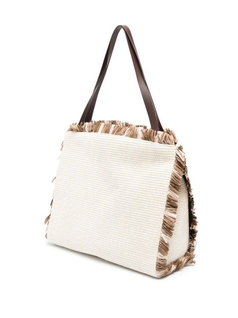 Missoni logo-patch interwoven shoulder bag - Neutrals