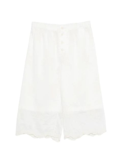 OUR LEGACY Frill buttoned floral shorts - White - zdjęcie produktu nr 1