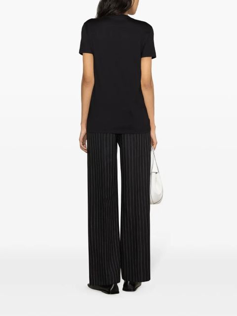 Max Mara logo-embroidered cotton T-shirt - Black