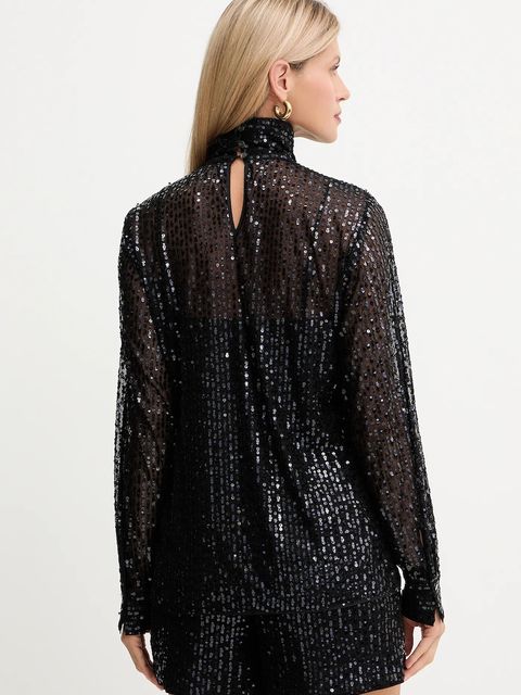 Karl Lagerfeld bluzka damska kolor czarny wzorzysta A4W11020 - zdjęcie produktu nr 2