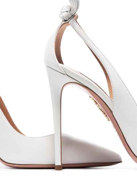 Aquazzura Bow Tie 105mm pumps - White - zdjęcie produktu nr 2