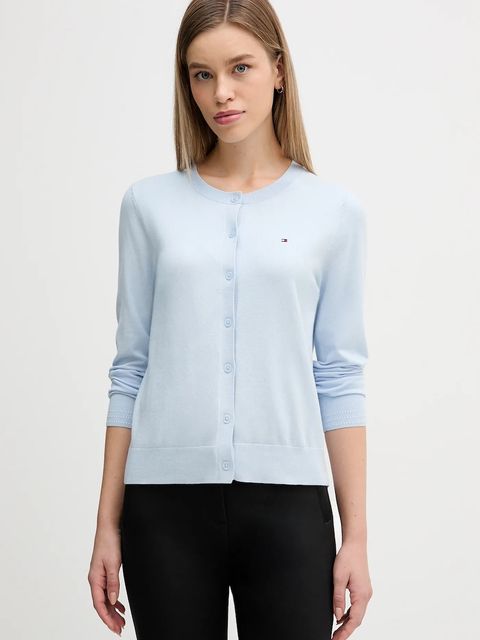 Tommy Hilfiger kardigan damski kolor niebieski lekki WW0WW42370 - zdjęcie produktu nr 1
