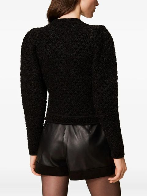 TWINSET puff-sleeve jacquard cardigan - Black