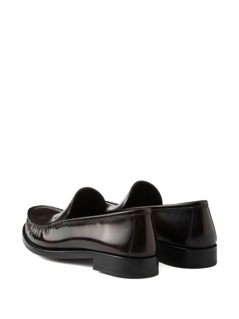 Prada brushed leather loafers - Brown