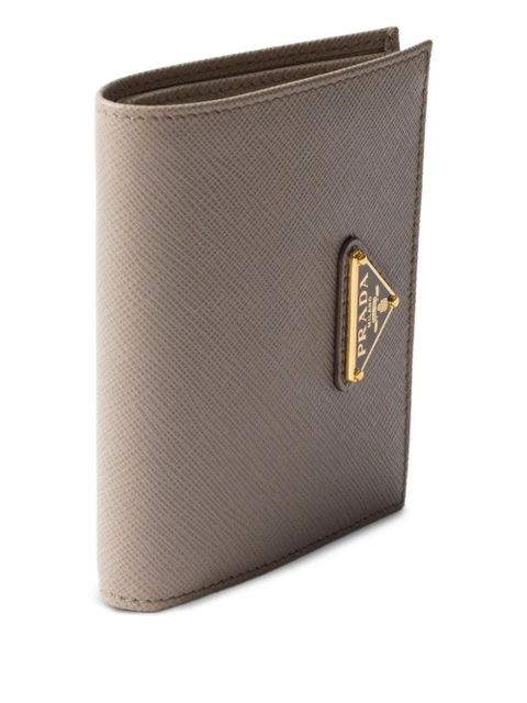 Prada triangle-logo saffiano leather wallet - Neutrals
