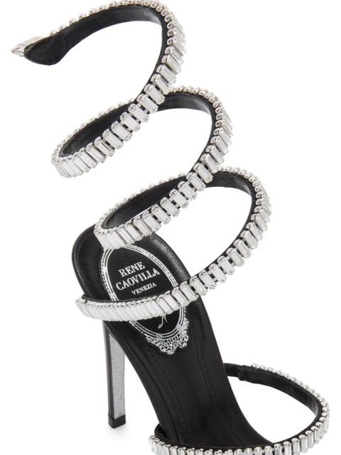 René Caovilla Cleo crystal-embellished sandals - Black