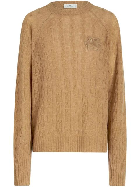 ETRO logo-embroidered cable-knit jumper - Neutrals - zdjęcie produktu nr 1