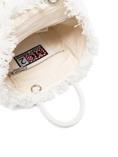 MC2 Saint Barth mini Vanity fringed-detail tote bag - White
