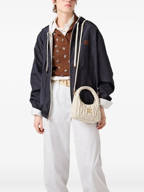 Miu Miu Wander matelassé patent leather bag - Neutrals