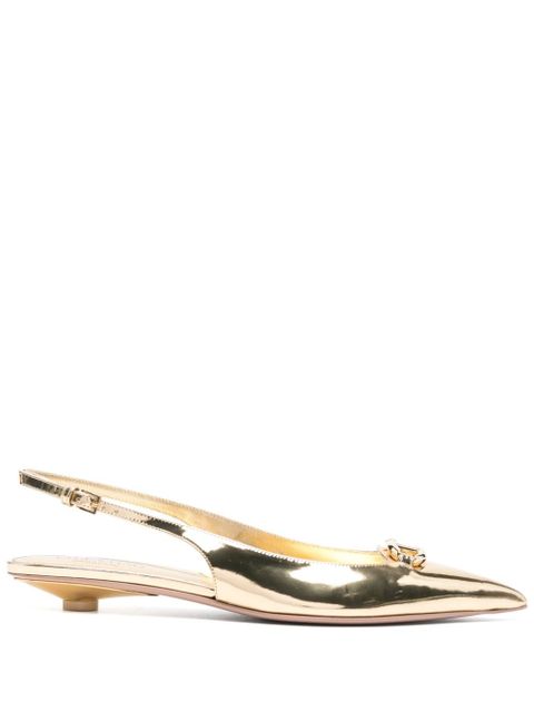 Valentino Garavani 25mm VLogo slingback pumps - Gold - zdjęcie produktu nr 1
