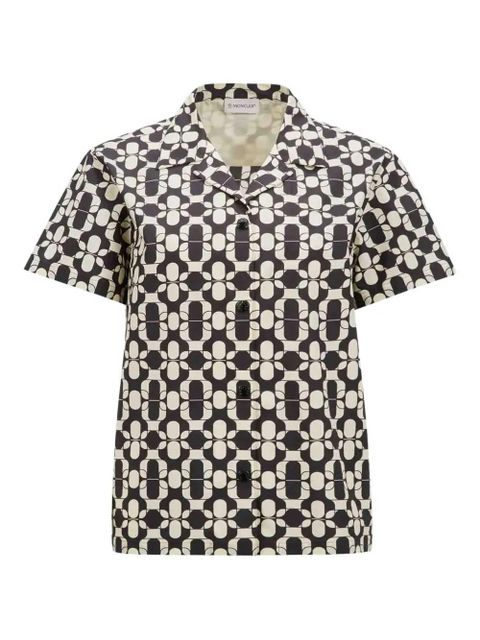 Moncler geometric-print cotton shirt - Blue - zdjęcie produktu nr 1