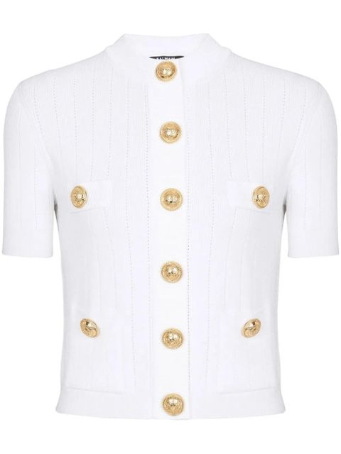 Balmain pointelle-knit cardigan - White - zdjęcie produktu nr 1