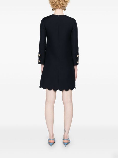 Valentino Garavani virgin wool-blend shift minidress - Blue