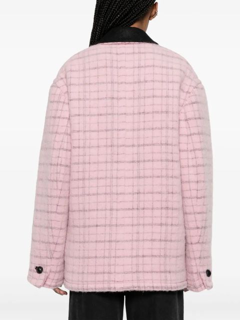 ETRO floral-embroidery virgin wool-blend coat - Pink