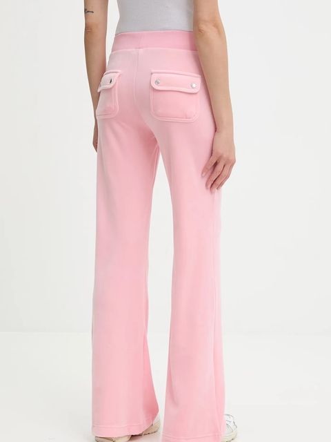Juicy Couture spodnie dresowe kolor różowy gładkie JCSEBJ001 - zdjęcie produktu nr 2