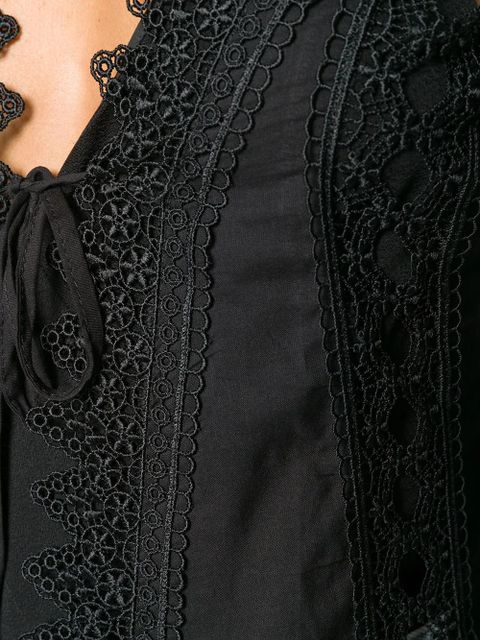 Charo Ruiz Ibiza long embroidered cover up - Black