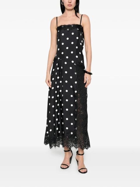 Sportmax polka-dot maxi dress - Black - zdjęcie produktu nr 2