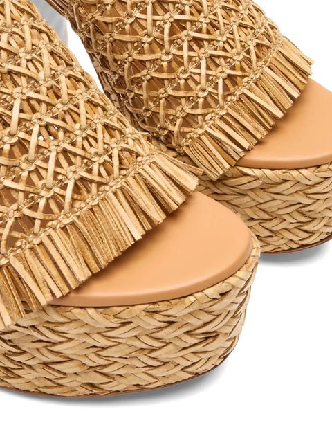 Casadei Madagascar woven platform sandals - Neutrals