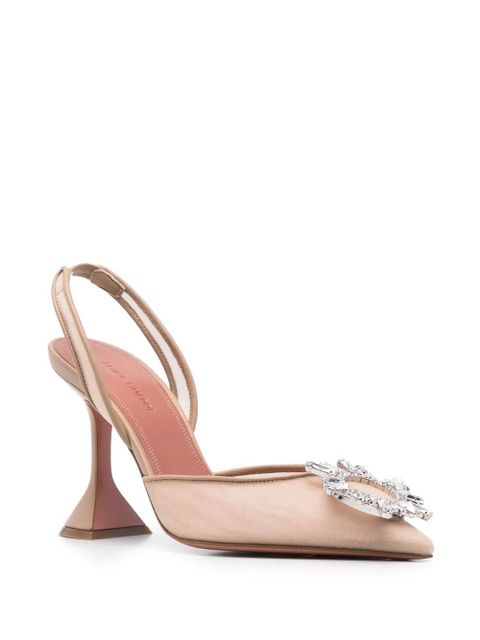 Amina Muaddi 95mm Begum pumps - Neutrals - zdjęcie produktu nr 2