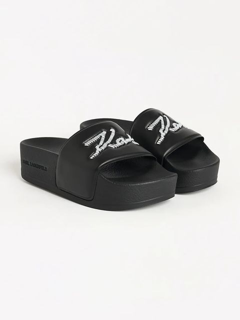 Karl Lagerfeld klapki KONDO MAXI damskie kolor czarny na platformie KL80872 - zdjęcie produktu nr 2