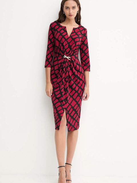 Joseph Ribkoff sukienka kolor bordowy midi dopasowana 253250 - zdjęcie produktu nr 2