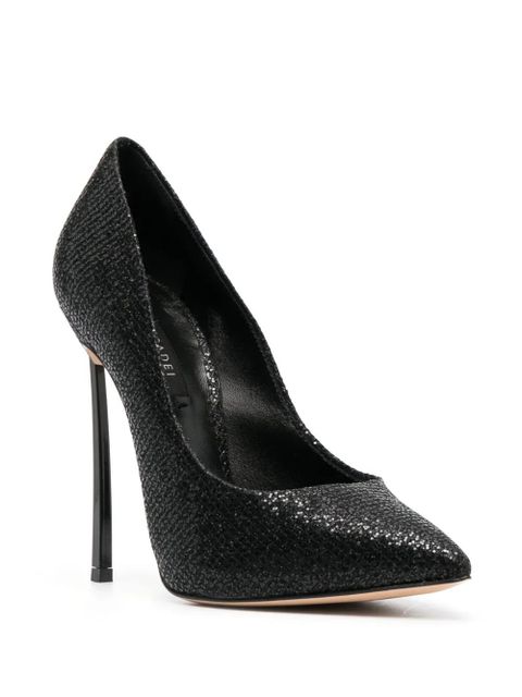 Casadei Blade 120mm sequin-embellished pumps - Black