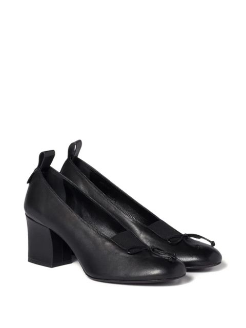 Miu Miu 65mm bow-detail block-heel pumps - Black - zdjęcie produktu nr 2