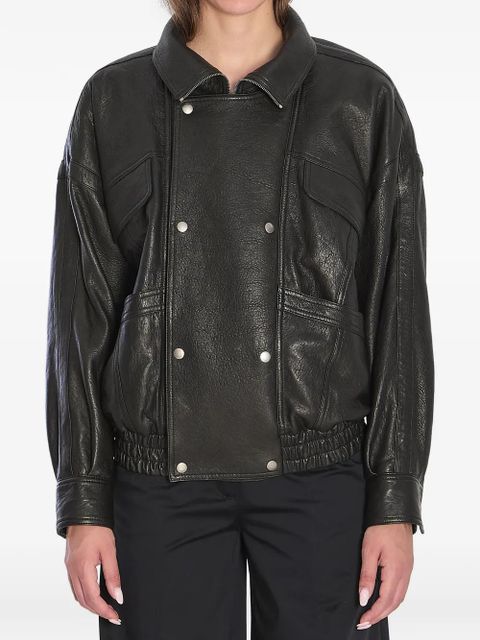 Saint Laurent buttoned leather jacket - Black - zdjęcie produktu nr 1
