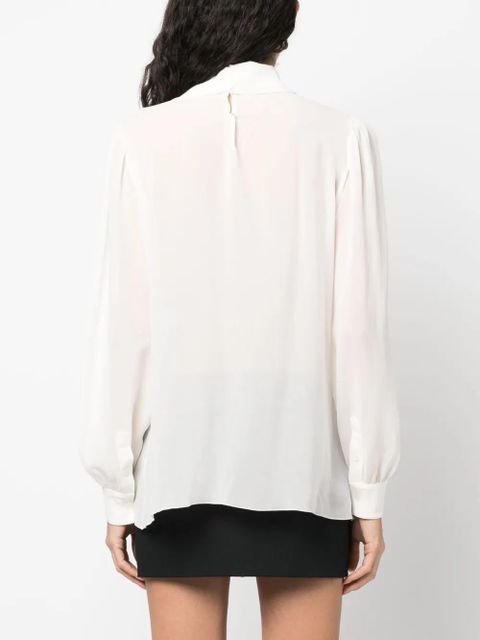Dolce & Gabbana frilled-trim silk blouse - White