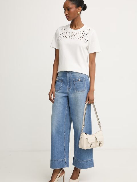 Morgan T-shirt damski bawełniany z elastanem - zdjęcie produktu nr 1