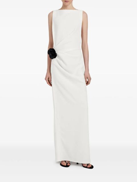 Proenza Schouler rose-embellished draped maxi evening dress - White - zdjęcie produktu nr 2