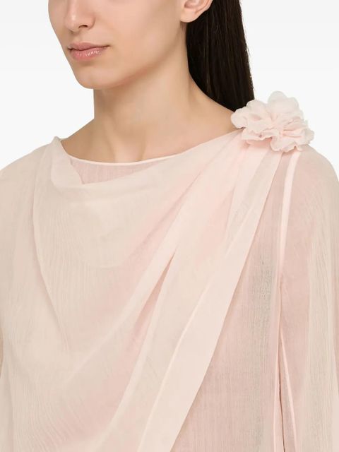 Chloé draped flower-embellished top - Pink