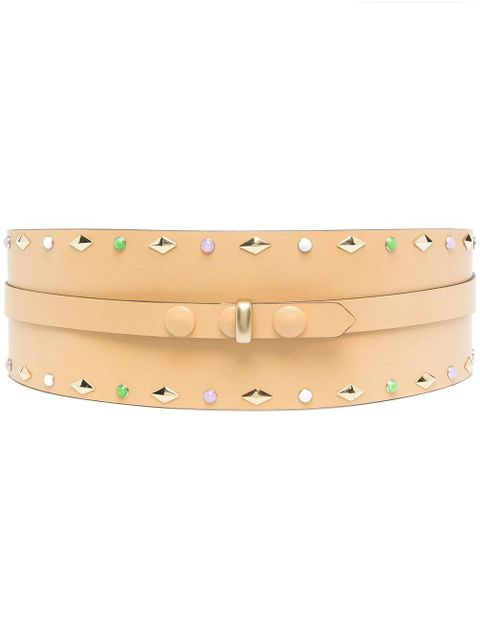 Isabel Marant stud-detail leather belt - Neutrals - zdjęcie produktu nr 1