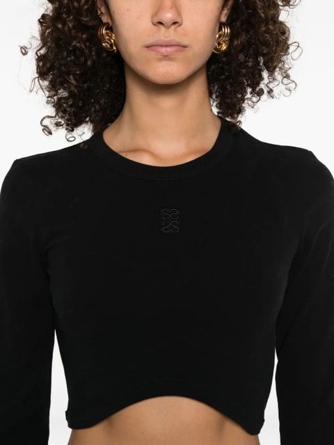 SANDRO cropped sweatshirt - Black