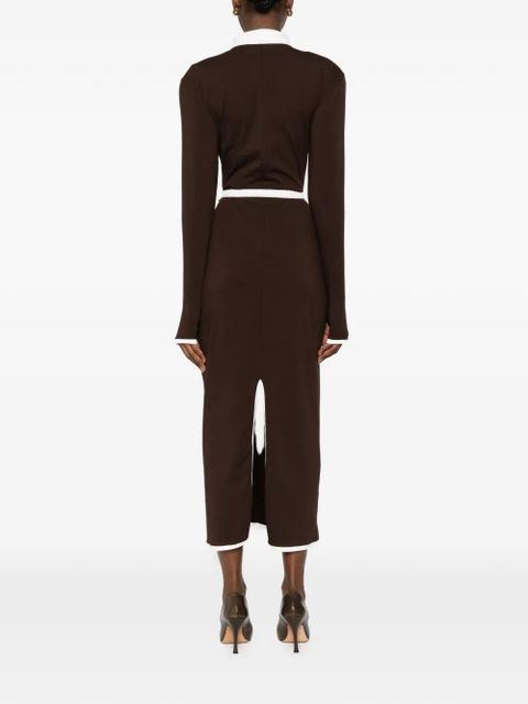 Rowen Rose collared midi dress - Brown